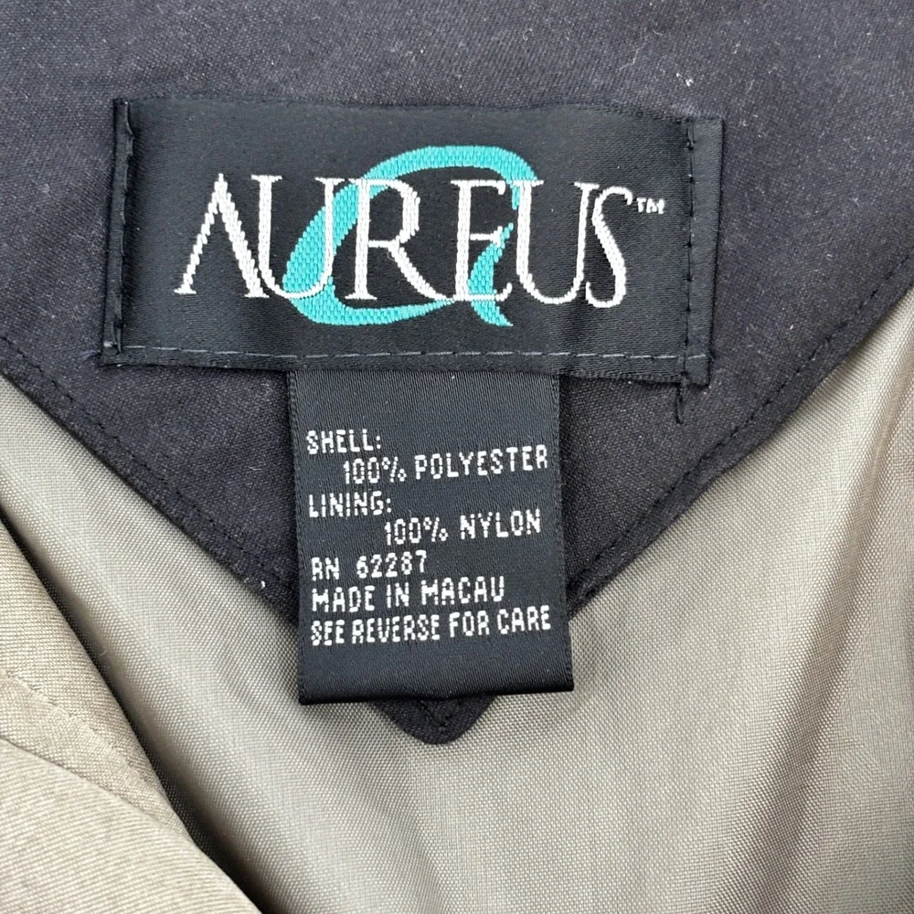 Aureus Windbreaker Pullover Mens Large Tan Short Sleeve Quarter Zip Mock Neck